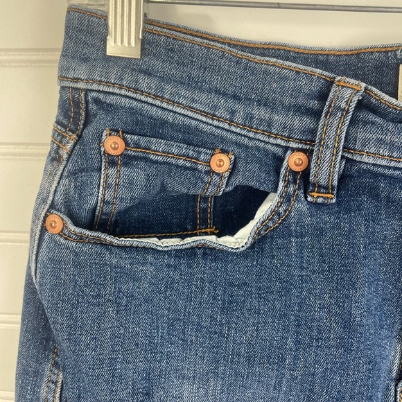 Loft Denim Button Up Front Dark Wash Skirt 6 Women’s EUC - Picture 7 of 9